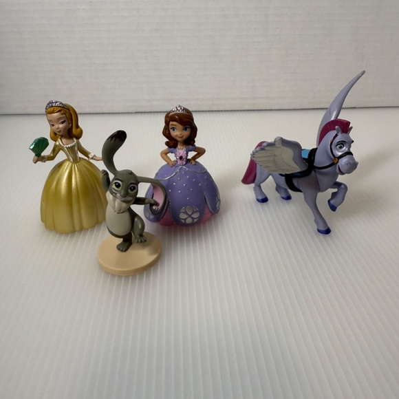 Disney Figures Sofia the First Lot of 4 PVC Figures Cake Toppers Amber/Clover - Picture 1 of 8